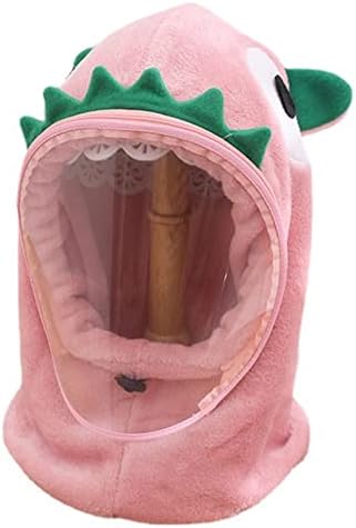 JUNNASALIKER Lovely Dinosaur Flannel Balaclava Windproof Hat Face Mask Kid for Autumn Winter