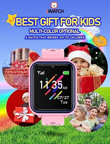 Jwatch Kids Smart Watch Phone Sos With 10 Stories 16 Puzzle Games Stopwatch Alarm Clock Kids Watches Toys For 6 7 8 9 10 11 12 Boys Girls Gift For Birthday Christmas （Pink）…