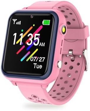 Jwatch Kids Smart Watch Phone Sos with 10 Stories 16 Puzzle Games Stopwatch Alarm Clock Kids Watches Toys for 6 7 8 9 10 11 12 Boys Girls Gift for Birthday Christmas （Pink）…