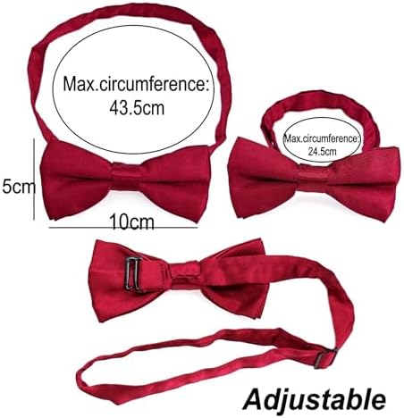 JZK Dark Red Kids Bow Tie And Braces Set For Boys Under 135cm Adjustable Clip-on Y-shape Suspenders With Bowtie For Little Boy Children For Wedding Party Fancy Dress