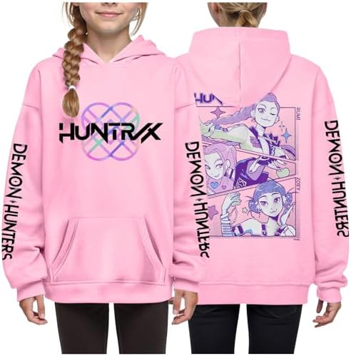 K_pop D-Demon H-Hunters Hoodies Girls Sweatshirt Pullover Huntrix Huntr/X Hip Hop Fashion Long Sleeve Hooded Sweatshirt for Kids Girls Boys