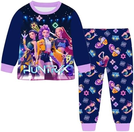 K Pop D-Demon H-Hunters Pjs Set 2 Pieces Huntrix Huntr/X Anime Printed Outfit Kids Pyjamas 