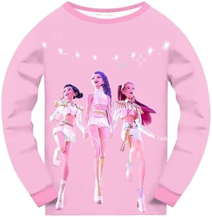 K-pop D-Demon H-Hunters Pyjamas Girls Pajamas Cartoon Sleepwear Kids Halloween Pjs Set Girls 2 Pieces Long Sleeve Nightwear Merch Music Party Nighties Kids Sleepwear Children PJs 2 Piece Outfit Pjs