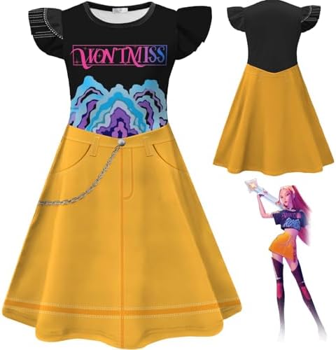 K_pop D-Demons H-Hunters Girls Halloweens Cosplay Costumes Ruffle Sleeves Dance Wear Princess Dress