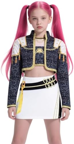 K Pop Demon Costume Rumi Mira and Zoey Anime Stage Cosplay Costume for Girls Cute Pop Singer Role Play Performance Outfit for Kids