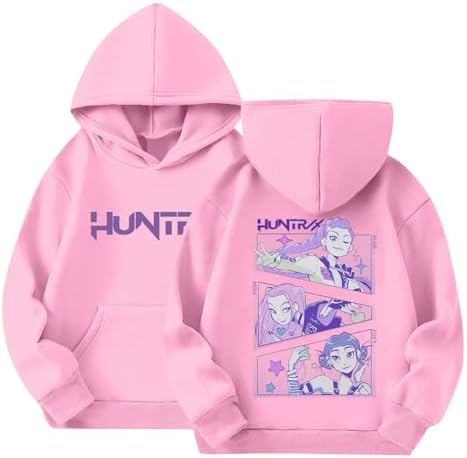 K Pop Demon Hunters Logo Merch Hoodie Girls Boys Athletic Sweatshirt Long Sleeve Loose Casual Pullover