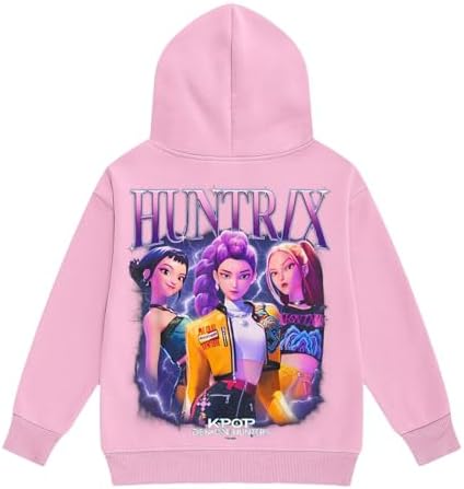 K Pop Demon Hunters Logo Merch Hoodies Girls Vintage Y2k Pullover Hip Hop Streetwear Oversized Fashion Long Sleeve Hooded Sweatshirt For Kids 4-14Y