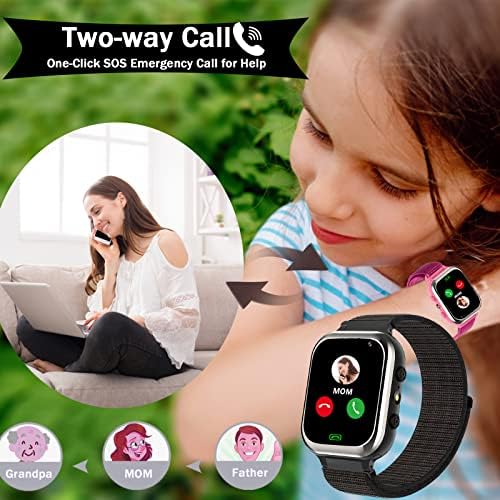 Kaacly Kids Smart Watch Phone Smart Watch For Kids Boys And Girls With Call SOS Games Music Video Camera Alarm Flashlight Birthday Gifts For Kids