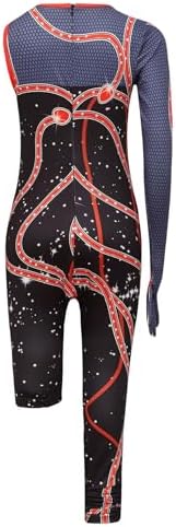 Kaerm Girls Reputation Red Snake Bodysuit Halloween Kids One-Legged Leotard Concert Jumpsuit Outfit