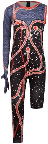 Kaerm Girls Reputation Red Snake Bodysuit Halloween Kids One-Legged Leotard Concert Jumpsuit Outfit