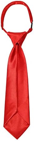 Kajeer Boys Girls Neckties Pre-tied Tie - Adjustable School Ties Satin Plain Coloured Formal Necktie For Kids Boys Girls Wedding School Uniform