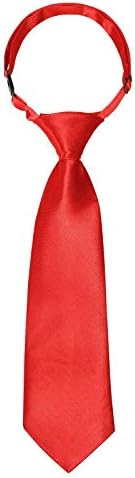 Kajeer Boys Girls Neckties Pre-tied Tie - Adjustable School Ties Satin Plain Coloured Formal Necktie For Kids Boys Girls Wedding School Uniform