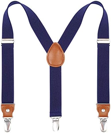 Kajeer Braces for Kids Boys Girls - Adjustable Elastic Y-Back Strong Clips Suspenders