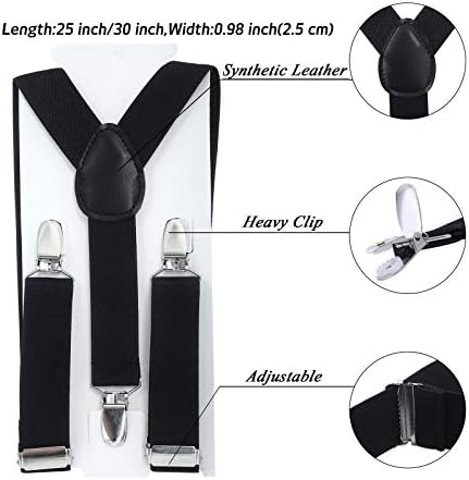 Kajeer Children Kids Braces Bow Tie Set - Adjustable Elastic Suspenders With Bowtie Set For Boys & Girls