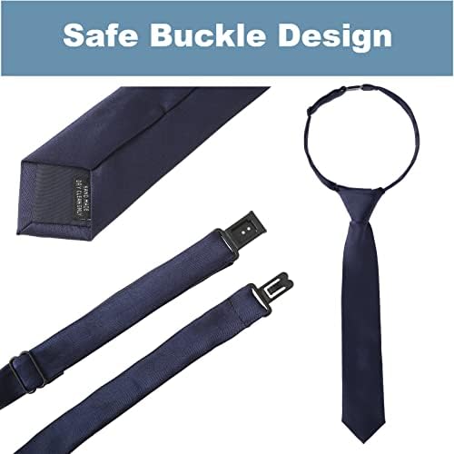 Kajeer Kids Boys Ties Neckties Adjustable - Pre-tied Toddler Tie Solid Color Buckle Ties For Boys Girls