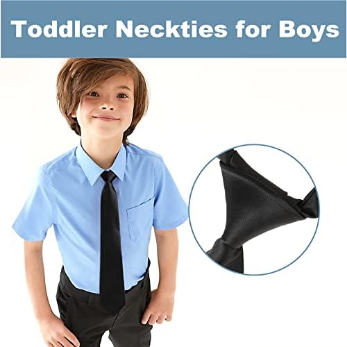 Kajeer Kids Boys Ties Neckties Adjustable - Pre-tied Toddler Tie Solid Color Buckle Ties For Boys Girls