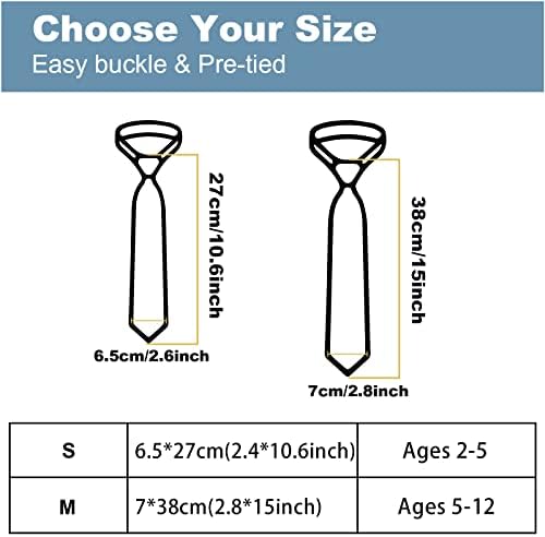 Kajeer Pre-tied Kids Boys Neckties - Adjustable Buckle Closure Gabardine Ties For Formal School Wedding Party