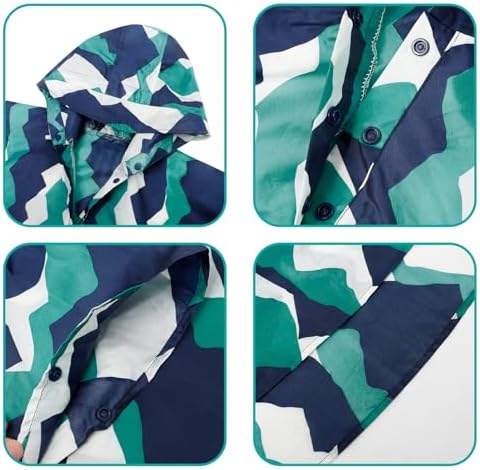KAKU NANU Rain Poncho Kids 3-14 Years Lightweight Waterproof Poncho Coat With Hood Reusable Raincoat