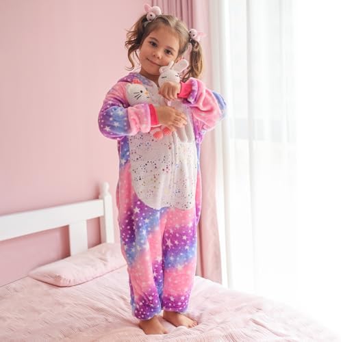KAKU NANU Unicorn Onesies For Girls 2-10 Years 6 Colors Sleepsuit Onesies With Zipper And Pockets Unicorn Gifts For Girls