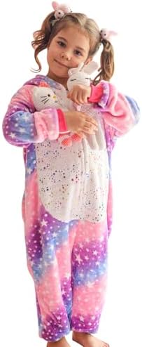 KAKU NANU Unicorn Onesies for Girls 2-10 Years 6 Colors Sleepsuit Onesies with Zipper and Pockets Unicorn Gifts For Girls