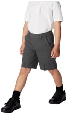 KAMDIN Boys Twin Pack School Shorts With Adjustable Waist Kids School Uniform Size 2-14 Years