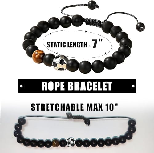 KANGSIT Football Bracelet Gifts For Boys Football Gifts For Teenage Boy Age 13-15 16-18 Years Old Football Bracelet Gifts For Son Grandson Nephew Brother