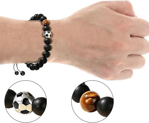 KANGSIT Football Bracelet Gifts For Boys Football Gifts For Teenage Boy Age 13-15 16-18 Years Old Football Bracelet Gifts For Son Grandson Nephew Brother