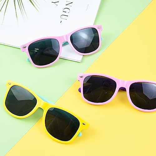Karjiaja 3 Pairs Kids Polarized Sunglasses Children's Flexible Toddler Sunglasses With UV Protection Color Frame For Boys & Girls Age 3-10