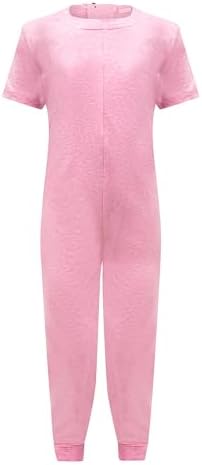 Kaycey Zip back Short Sleeve Long Leg Jumpsuit For Boys And Girls Adaptive Clothing For Adults & Big Kids with Special Needs Soft Cotton