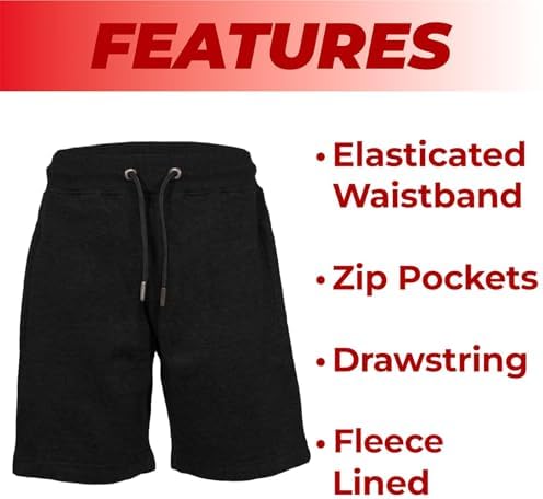Keanu 3 Pack Boys Regular Fit Fleece Shorts With Zip Pockets Elastic Waistband And Drawstring – Sizes 5-14 Years - Black And Dark Assorted Colours