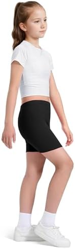 KEREDA Girls Black Cycling Shorts Cotton PE Dance Short Breathable Safety Under Dress Shorts For Children Kids Summer Sports Gym 5-14 Years 3 Pack