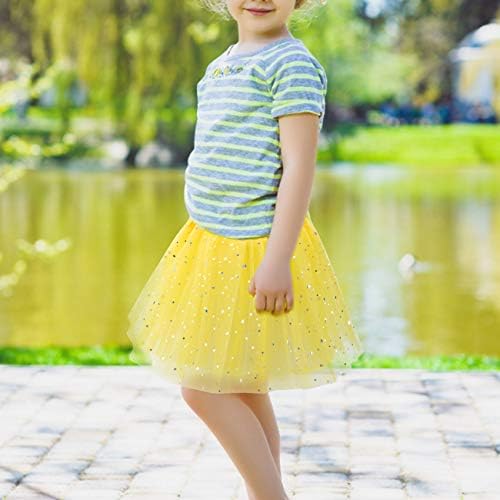 KEREDA Girls Tutu Skirts Sparkle Sequin Dresses 3 Layers Dance Toddler Baby Tulle Star Costume For Girls 2-8 Years