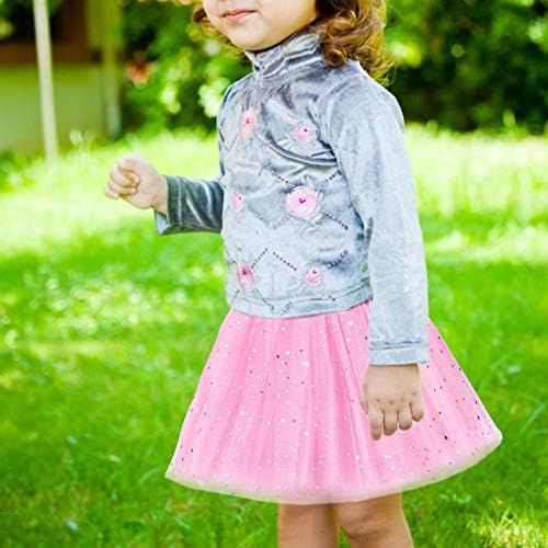 KEREDA Girls Tutu Skirts Sparkle Sequin Dresses 3 Layers Dance Toddler Baby Tulle Star Costume For Girls 2-8 Years