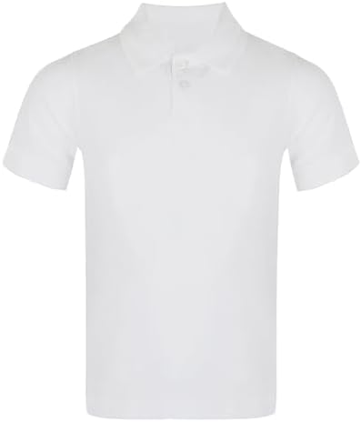 KHIM Unisex Polo Short Sleeve Polycotton Boys Girls School Uniform Plain Half Sleeve Shirts Sports Wear Indoor Outdoor