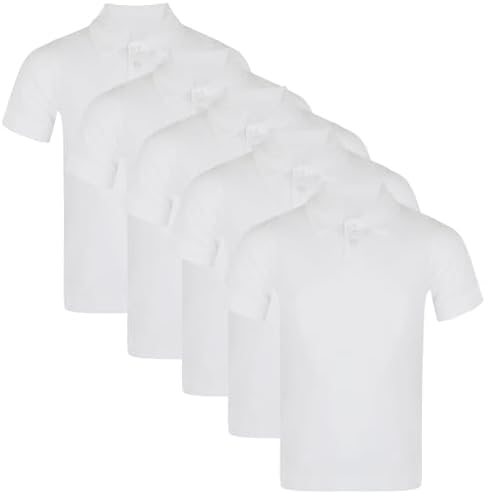 KHIM Unisex Polo Short Sleeve Polycotton Boys Girls School Uniform Plain Half Sleeve Shirts Sports Wear Indoor Outdoor