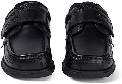Kickers Boy's Fragma Single Strap Moc Toe Comfortable Leather Shoes Smart Everyday School Look Hook & Loop Fastening Cushioned For All-Day Wear