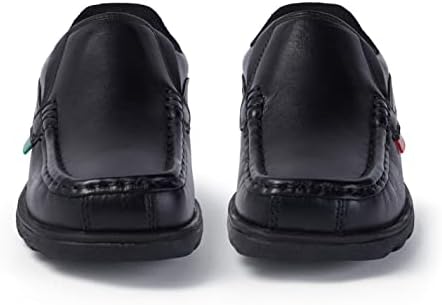 Kickers Boy's Fragma Slip On Moc Toe Comfortable Leather Shoes Smart Everyday School Look Easy Slip-On Style Cushioned For All-Day Wear