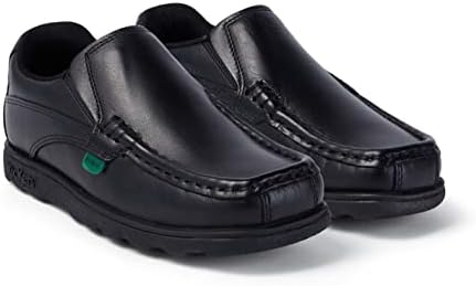 Kickers Boy's Fragma Slip On Moc Toe Comfortable Leather Shoes Smart Everyday School Look Easy Slip-On Style Cushioned For All-Day Wear