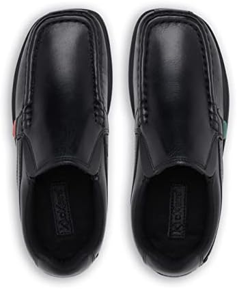 Kickers Boy's Fragma Slip On Moc Toe Comfortable Leather Shoes Smart Everyday School Look Easy Slip-On Style Cushioned For All-Day Wear