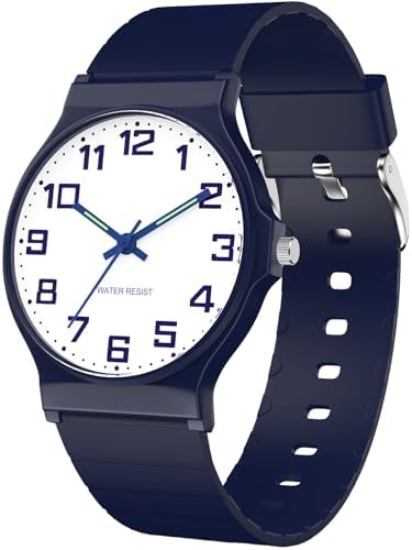 Kids Analog Watch for Boys Girls 30M Waterproof Sports Watch with Thin Dial Soft Strap Easy to Read for Children Aged 5-15 Kids Birthday Gift