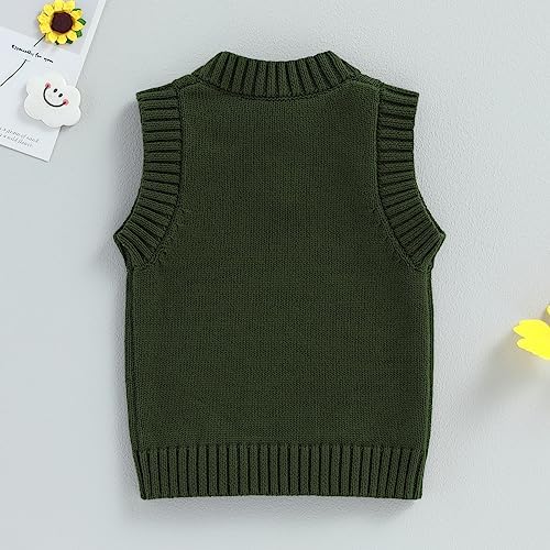 Kids Baby Boys Girls Waistcoat V Neck Sleeveless Knitted Sweater Vest School Uniform Jumper Pullover Toddler Automne Winter Knitwear