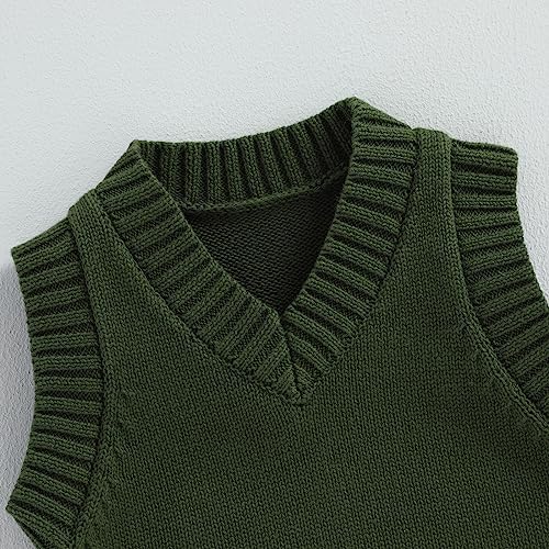 Kids Baby Boys Girls Waistcoat V Neck Sleeveless Knitted Sweater Vest School Uniform Jumper Pullover Toddler Automne Winter Knitwear