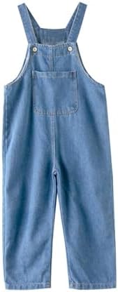 Kids Baggy Denim Dungarees Jumpsuit Shorts for Boys Girls Summer Sleeveless Adjustable Dressy Jeans Teen Girls Boys Loose Comfy Casual Sports Vacation Overalls Age 2-14 Years
