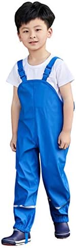 Kids Blue Waterproof Windproof Rain Dungarees Mud Jumpsuit Nylon Stylish Breathable Outdoor Overalls Jumpsuit One-Piece Toddler Trousers