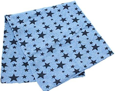 Kids Boys Girls Cotton Multi Use Neck Warmer Scarf Hat Bandana (Blue Stars)