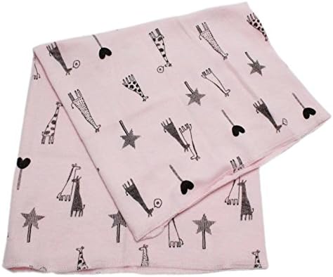 Kids Boys Girls Cotton Multi Use Neck Warmer Scarf Hat Bandana (Pink Giraffe)