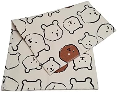 Kids Boys Girls Cotton Multi Use Neck Warmer Scarf Hat Bandana - Bears In Cream