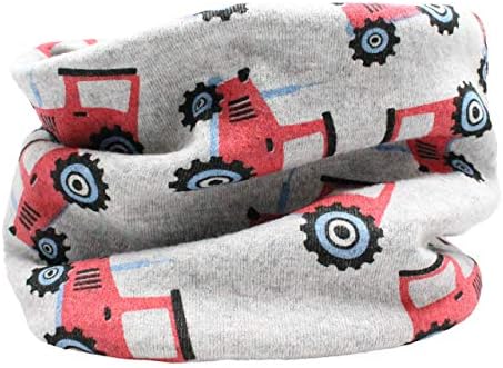 Kids Boys Girls Cotton Multi Use Neck Warmer Scarf Hat Bandana (Tractor Grey)