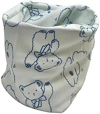 Kids Boys Girls Cotton Multi Use Neck Warmer Scarf Hat Bandana - White Bear