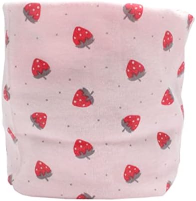Kids Boys Girls Cotton Multi Use Neck Warmer Scarf Hat Bandana (STRAWBERRY - PINK)